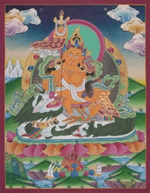 Original Hand-Painted Namtose Thangka Painting | Wealth Deity | Guardian King of the North